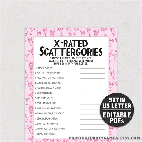 dirty scattergories list|More.